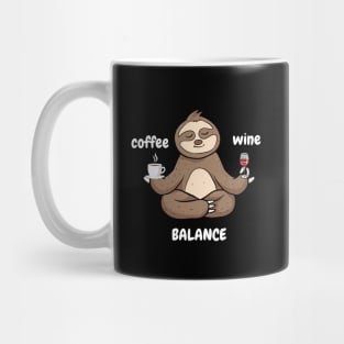 Coffee Wine Yoga Balance It's All About Balance Funny Gift Mug